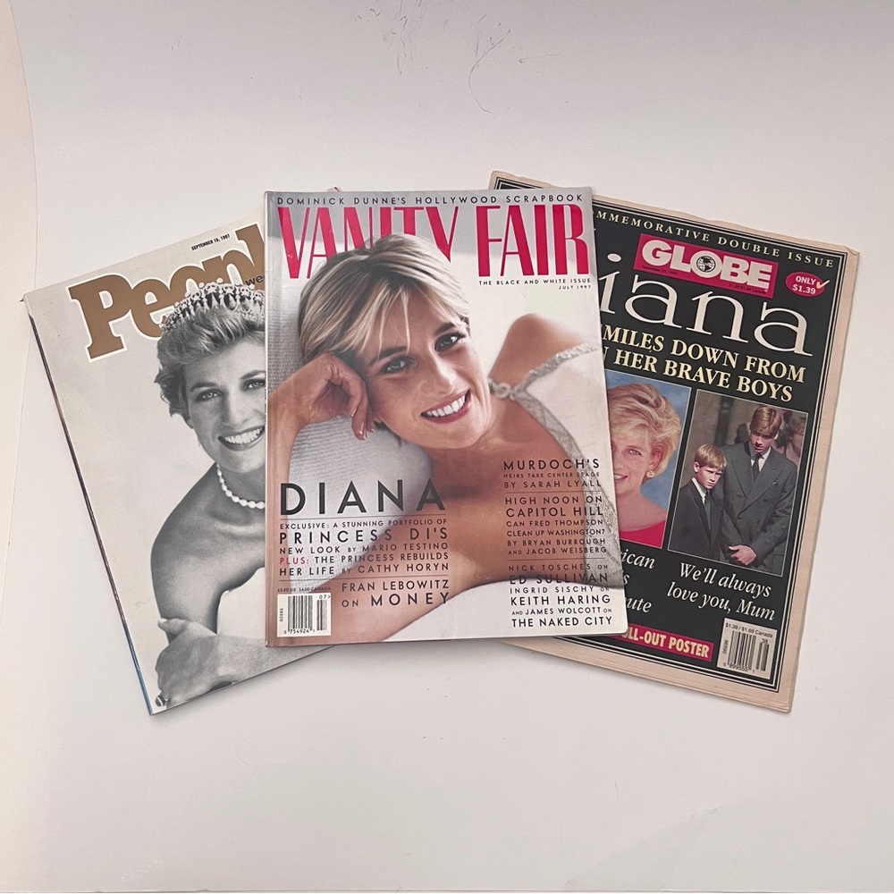 Princess Di Vanity Fair Magazine before her Passing. Plus 2 magazines from after